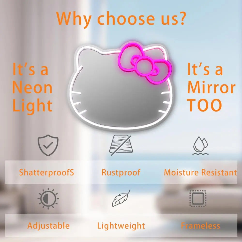 Hello Kitty Neon Led Mirror